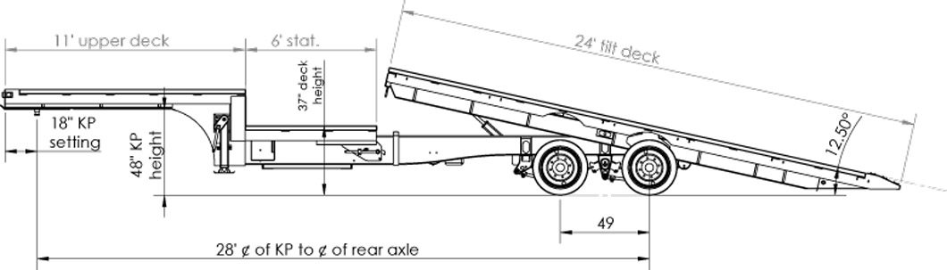 FlatbedTilts FB8X41TSS 60L Line Drawing