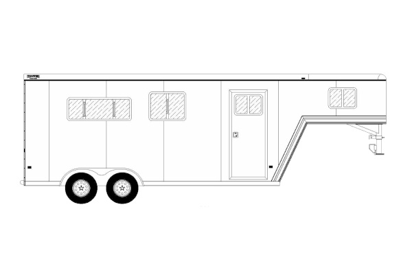 Frontier Trailers | Ambassador 67" Manger GN Straight Load Series | Model 2 HORSE TRAILERS for sale at Leonard Truck & Trailer, Inc., Ohio