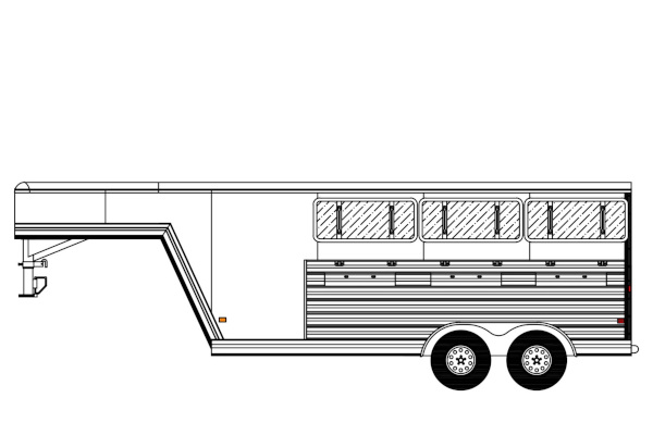 Frontier Trailers | Stock LowPro Gooseneck Series | Model 7x16 HORSE TRAILERS for sale at Leonard Truck & Trailer, Inc., Ohio