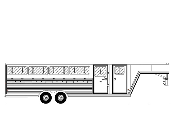 Frontier Trailers | Stock LowPro Gooseneck Series | Model 7x24 HORSE TRAILERS for sale at Leonard Truck & Trailer, Inc., Ohio