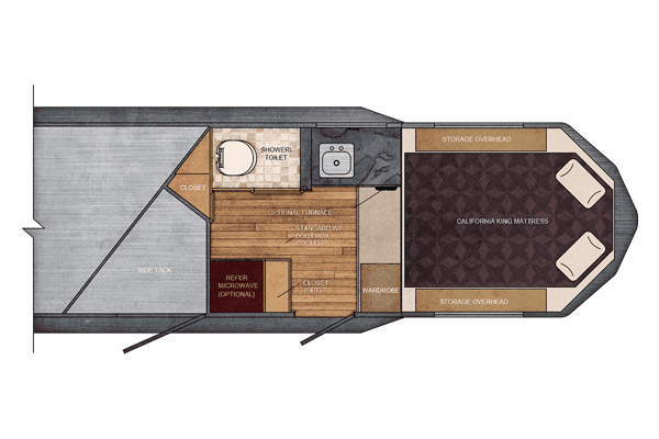 Trails West 7 Ft. Wide 7×7 Living Quarter Trailer Floor Plan for sale at Leonard Truck & Trailer, Inc., Ohio